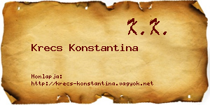 Krecs Konstantina névjegykártya